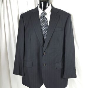 Brooks Brothers Mens 42S Black Pinstripe Full Canvas Wool Sports Coat Blazer